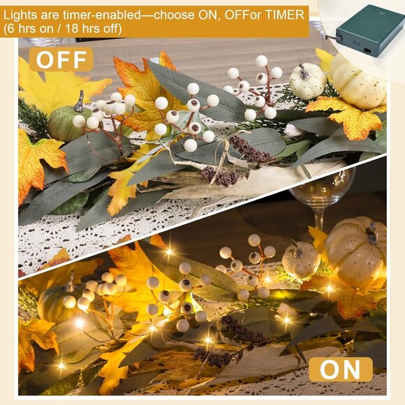 6 Ft Fall Garland for Mantle Fall Decorations for Home Porch Fall Maple Leaves G - Picture 7 of 9